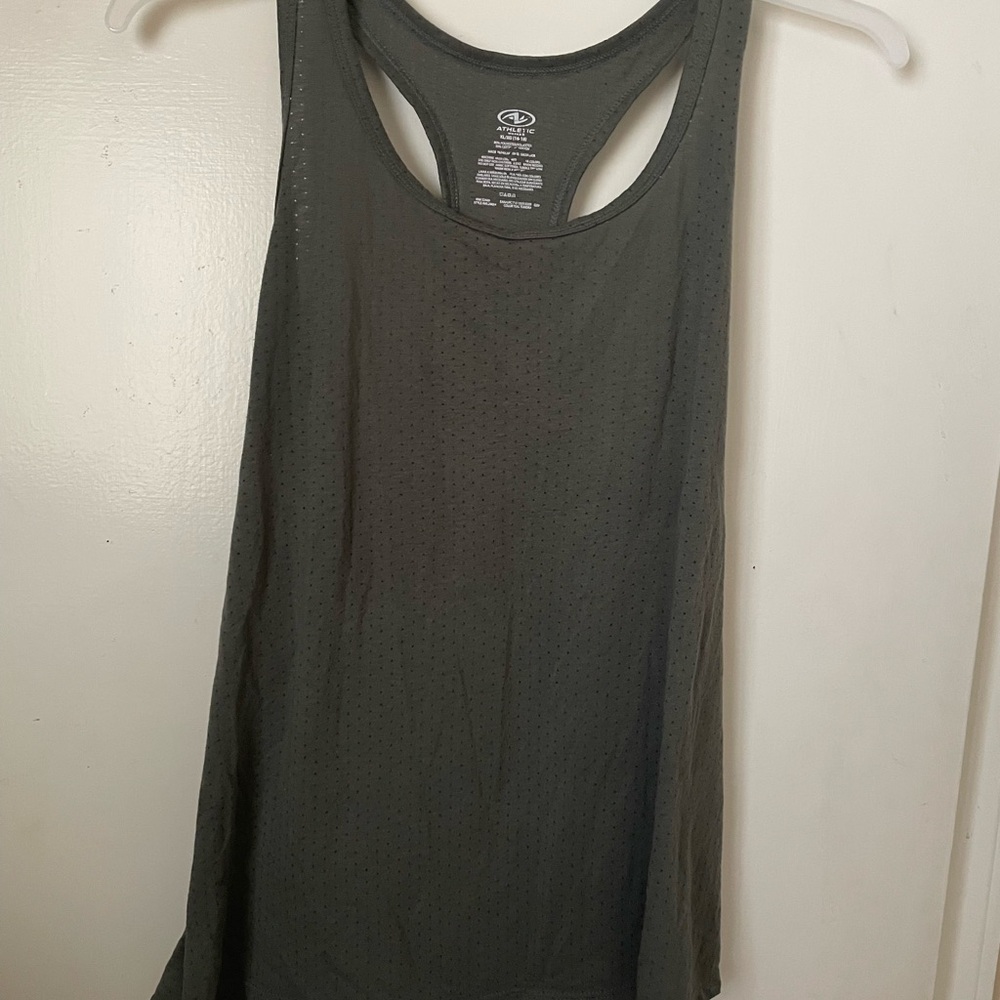 Athletic Works Olive Green Tank Top with Racerback Style